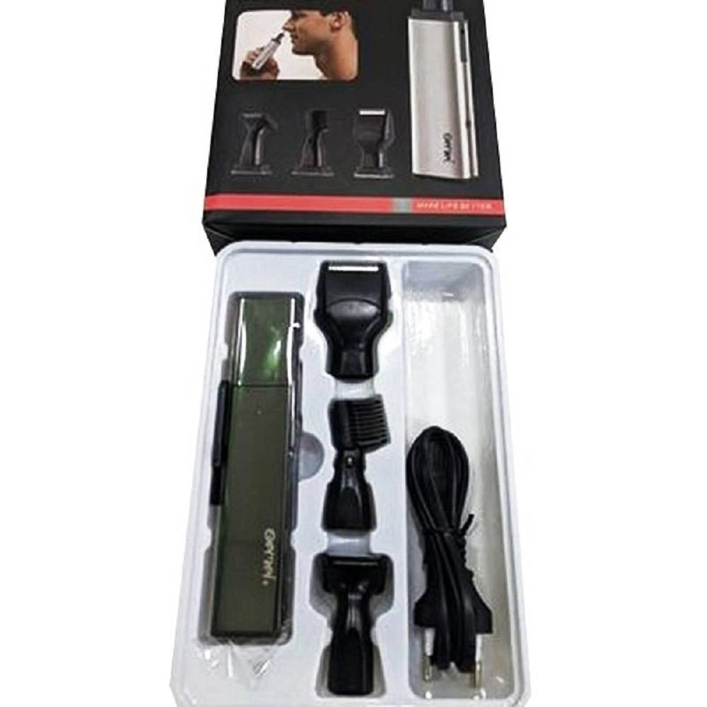 Trade Shop - Rifinitore Gm-3116 Rasoio 4in1 Naso Orecchio Baffi Capelli Ricaricabile Cordless -