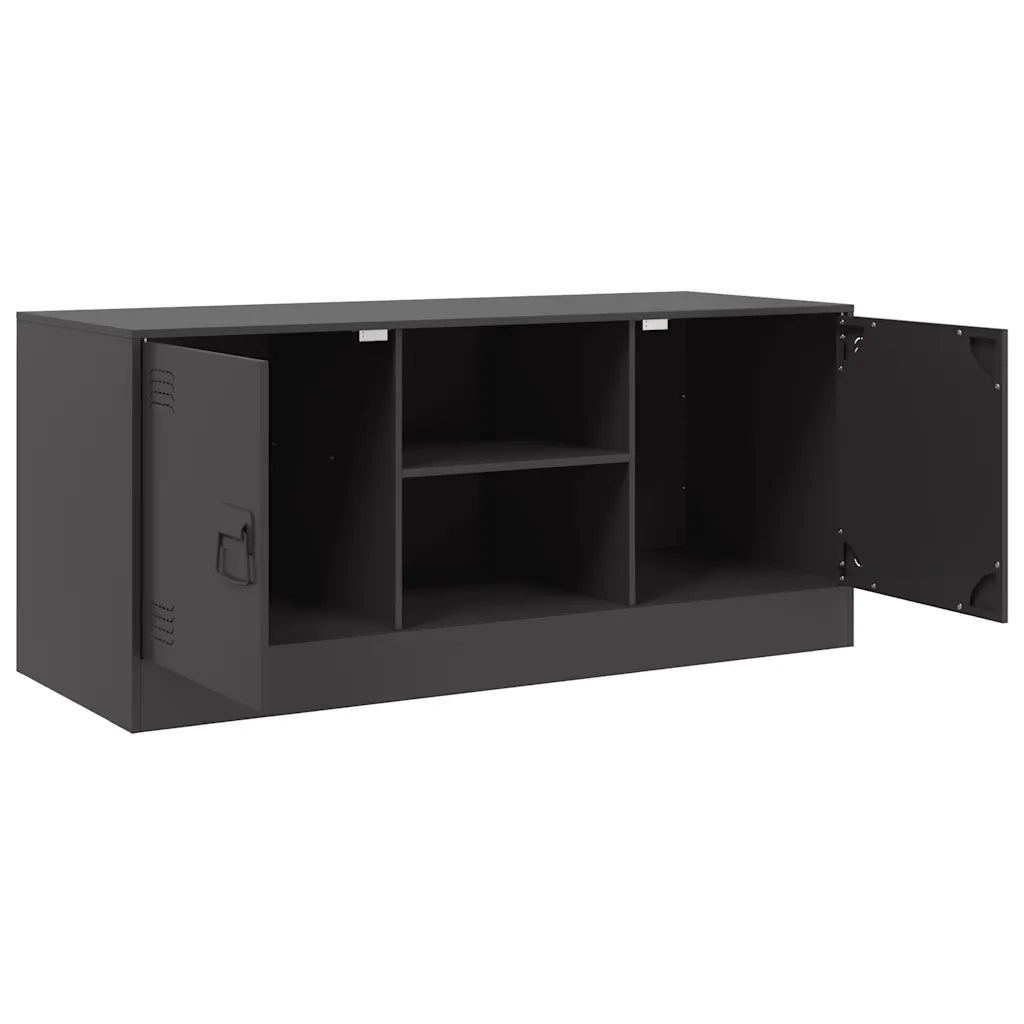 Mobile TV-Credenza per TV-Console TV Nero 99x39x44 cm in Acciaio 488702