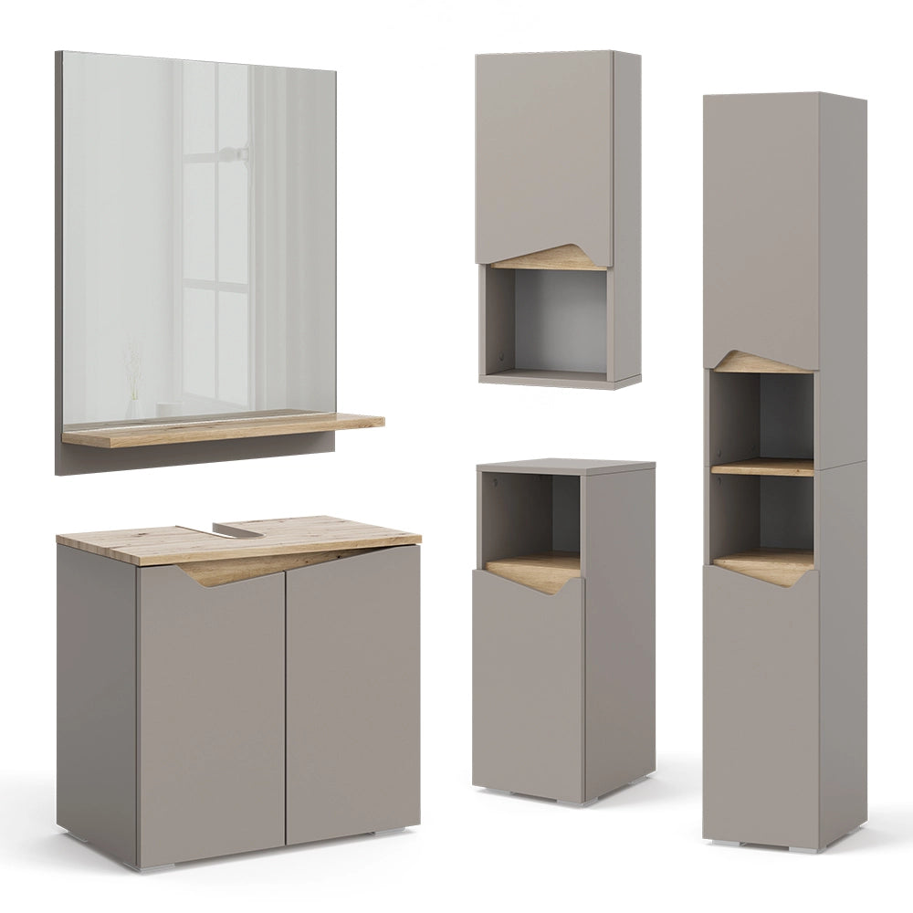 Vicco Mobile sottolavabo per bagno Grigio 60 x 57.5 cm con 2 porte