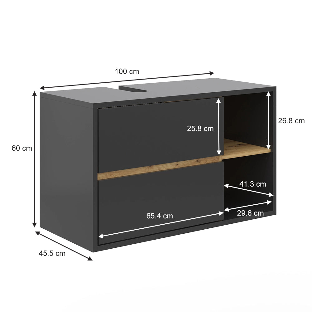 Vicco Mobile sottolavabo per bagno Antracite 100 x 60 cm