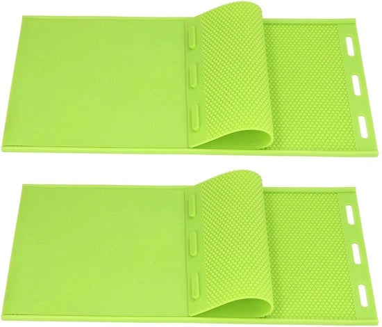 Apparecchio per il risciacquo delle api - Forma foglia - Mal siliconizzato - Pieghevole - Attrezzo per apicoltori - Forma pressa - Verde - 44x23cm - Mal per risciacquo api