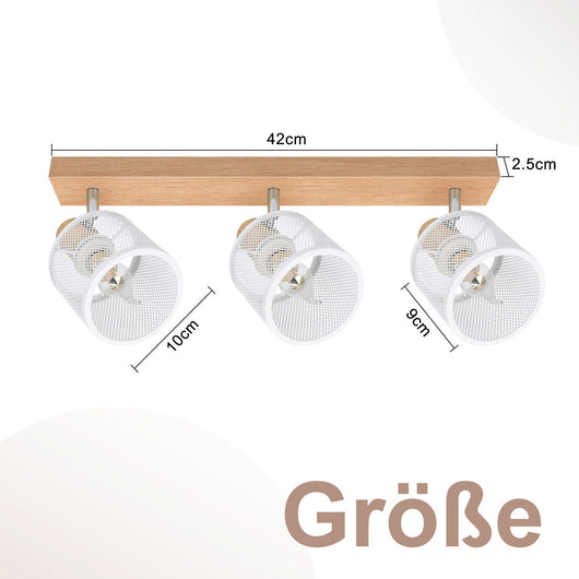 ZMH Faretto da soffitto vintage bianchi 3 luci E14 orientabili 350° per soggiorno cucina senza lampadina