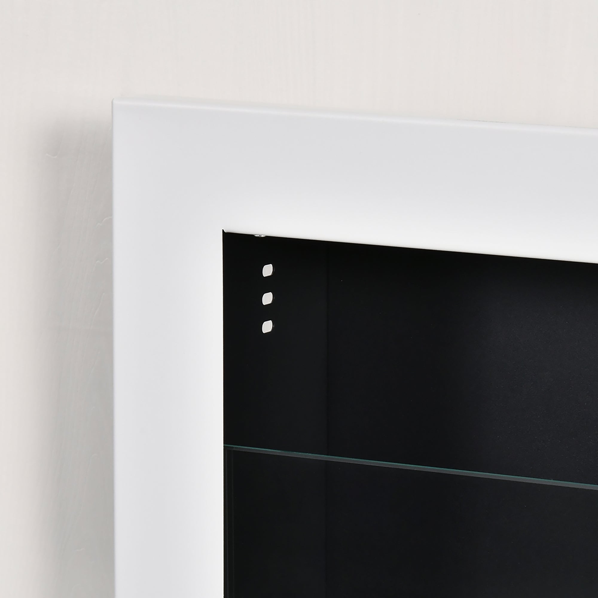 Camino a Bioetanolo da Parete 120x15x40 cm con 3 Serbatoi da 1L e Copertura 20m² in Acciaio e Vetro Bianco