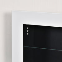 Camino a Bioetanolo da Parete 120x15x40 cm con 3 Serbatoi da 1L e Copertura 20m² in Acciaio e Vetro Bianco