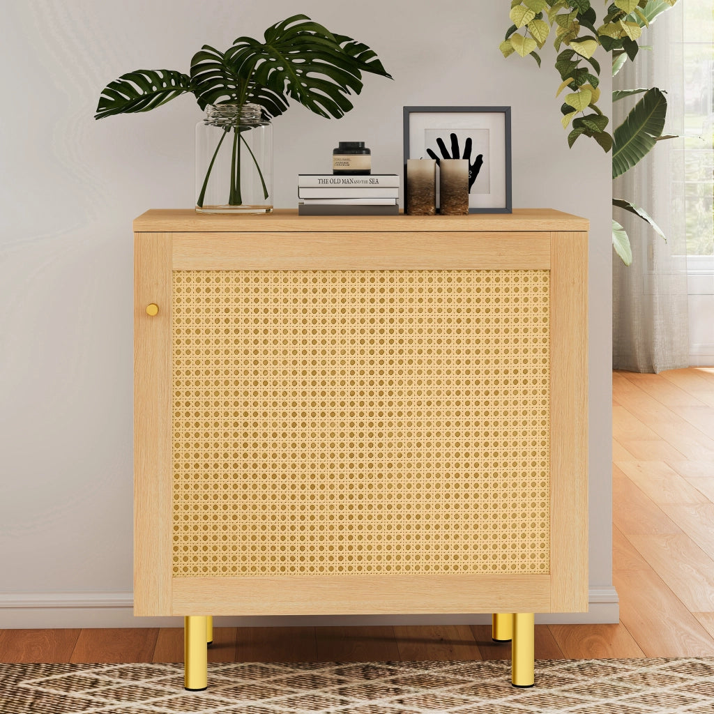 Mobile contenitore con 1 anta e ripiano; per soggiorno; in MDF naturale; 60×40×63 cm