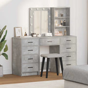 Tavolo da Trucco con cassetto 3 pcs Grigio Legno multistrato 3334221