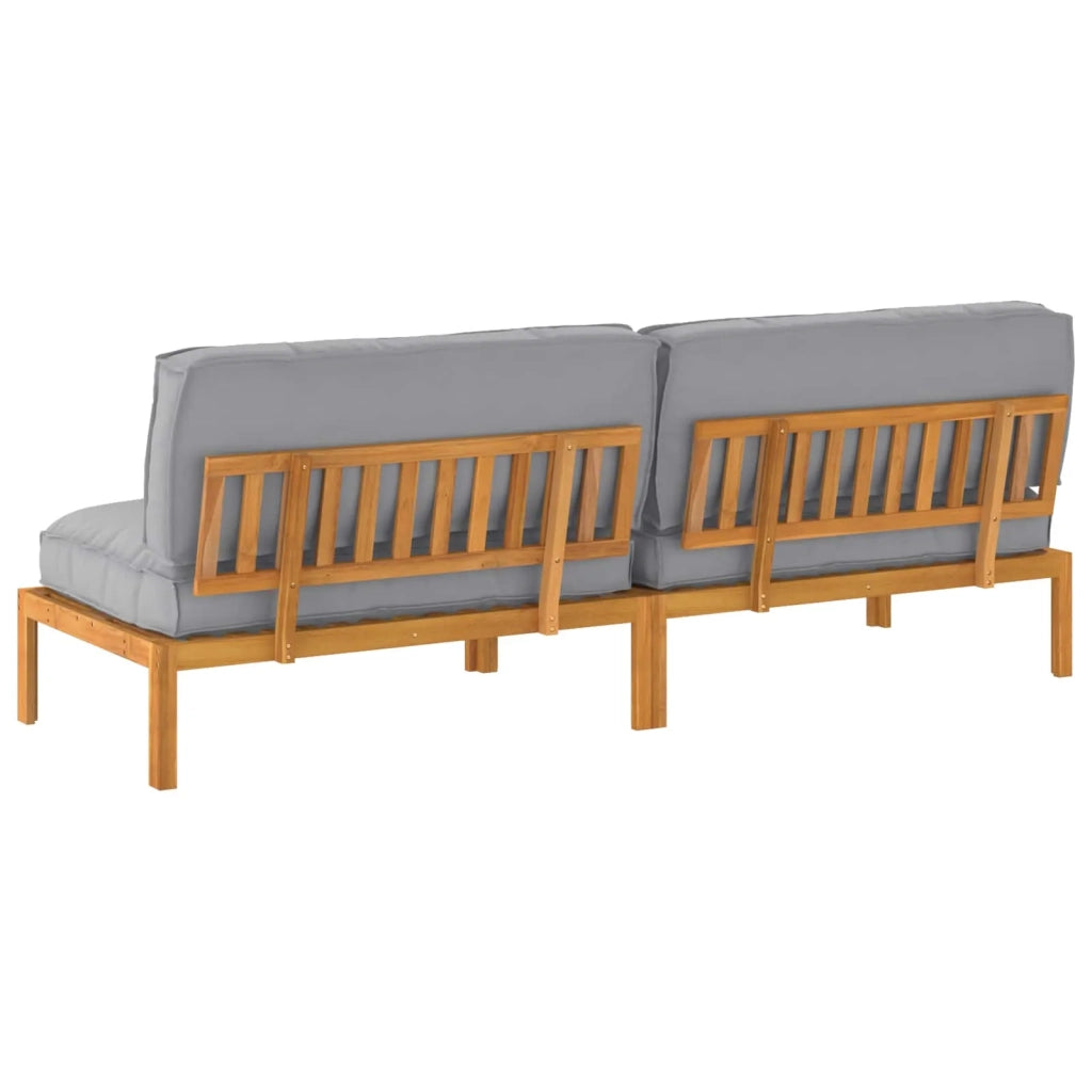 Set di divani con cuscino 2 pcs Grigio Legno di Acacia Massello 3418217