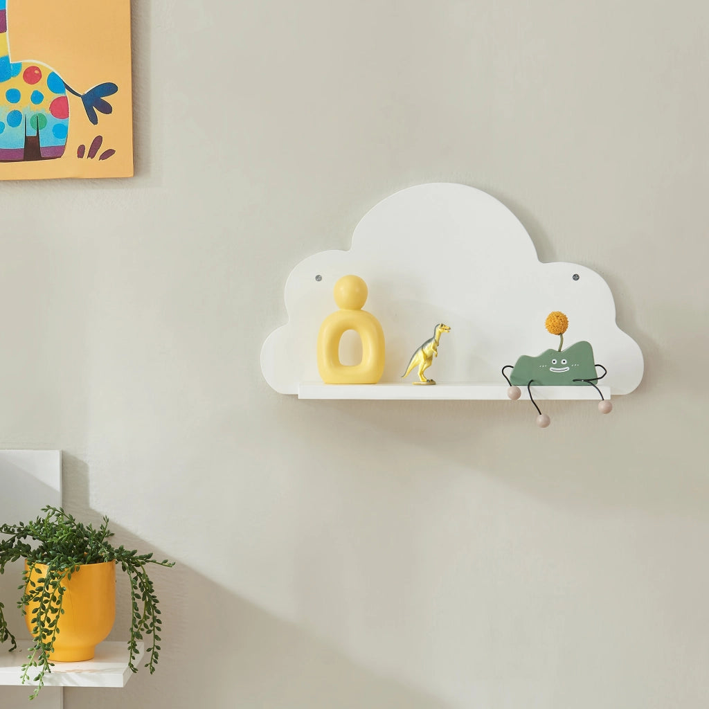 Mensola Skanderborg per Cameretta Sostegno Consolle Decorativo a Forma di Nuvola - Bianco [en.casa]