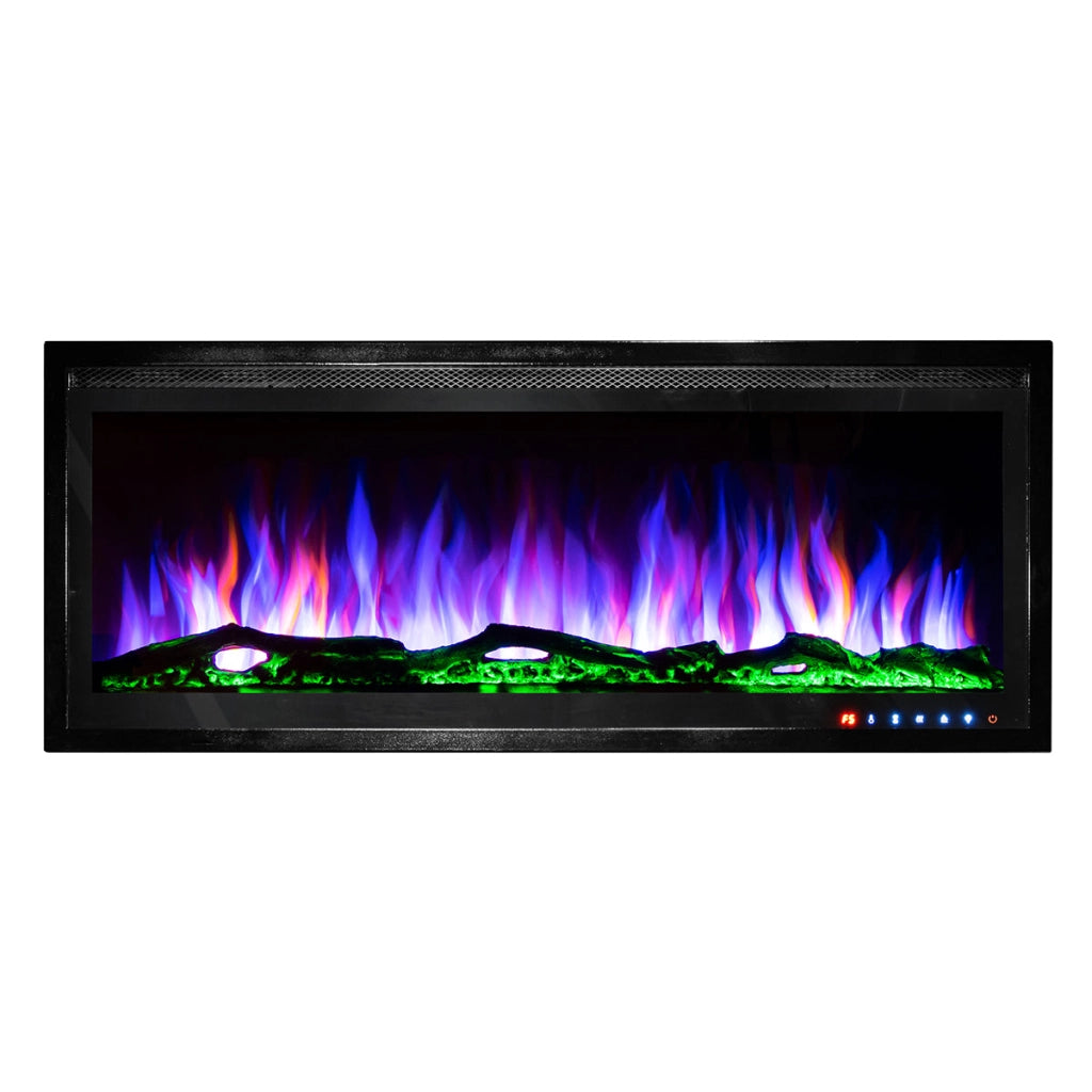 Camino Elettrico da Incasso 43,33x106x14,2 cm Effetto Fiamma 1500W Schubert 42 Nero