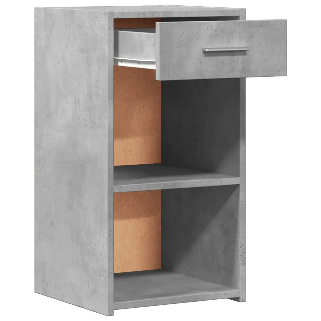 Comodini 2 pz-Set di 2 Tavolino da notte Grigio Cemento 35x34x65 cm in Legno Multistrato