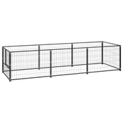 Recinto per animali da esterno per cani recinto per animali nero 3 m² acciaio 02_0000519