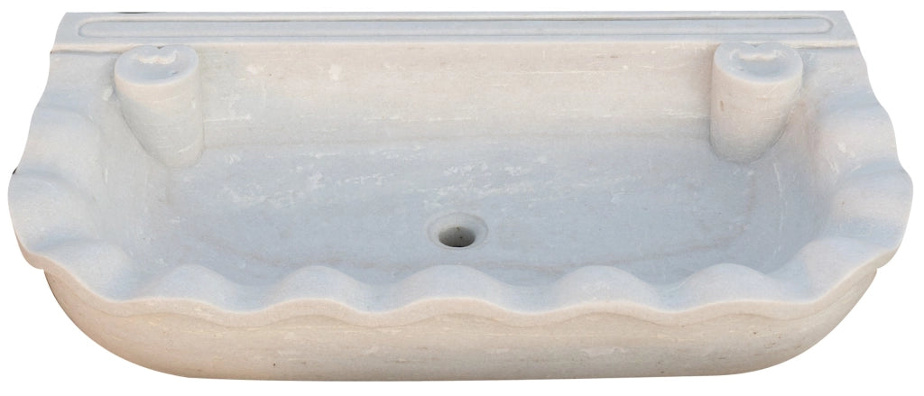 Biscottini Acquaio in marmo bianco L95xPR54xH17 cm Vasca realizzata completamente