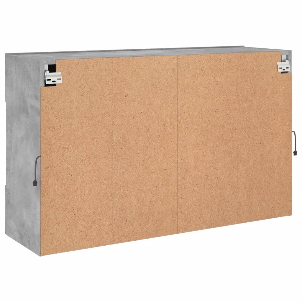 Mobile TV a Parete con Luci LED Grigio Cemento 98,5x30x60,5 cm 837109