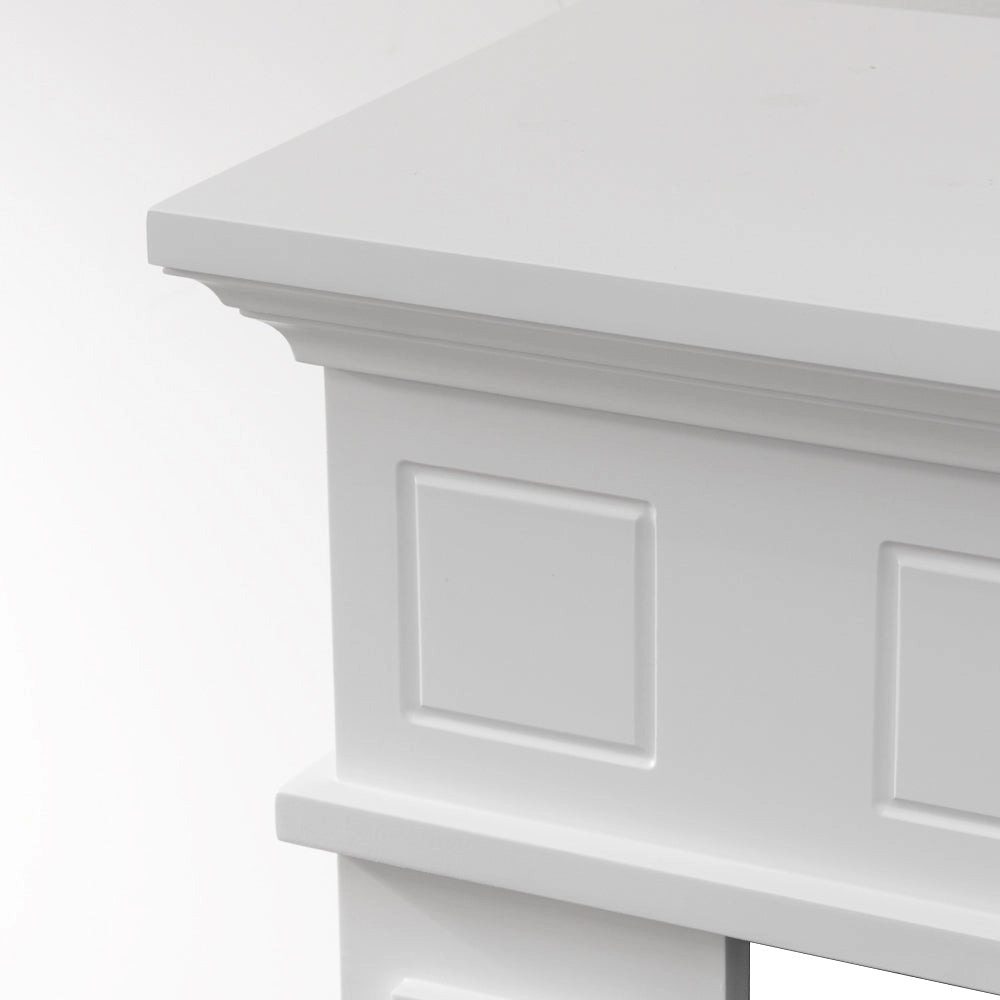 Cornice per Camino 89,5x28x90,5 cm Jefferson Rivestimento in Legno Bianco