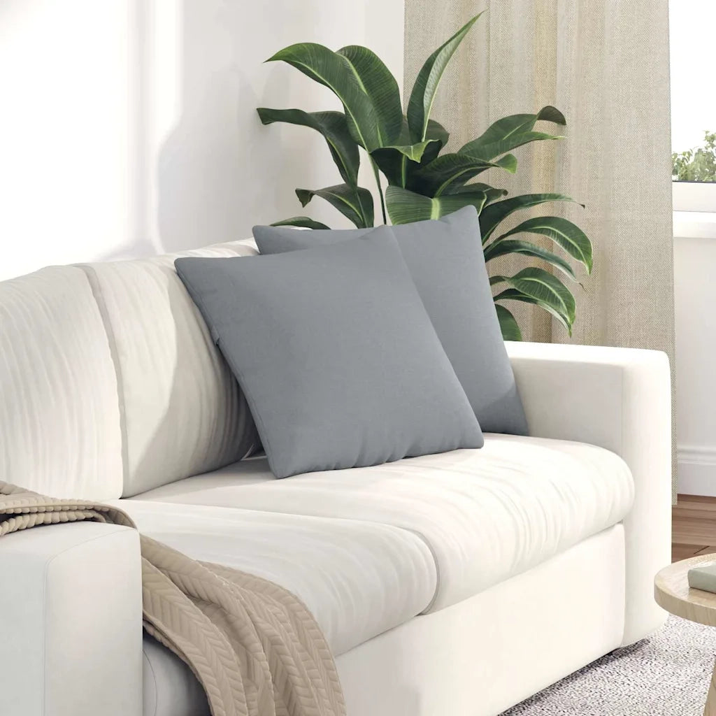 Cuscini da Divano 2 pcs Grigio chiaro 45 x 45 cm Tessuto