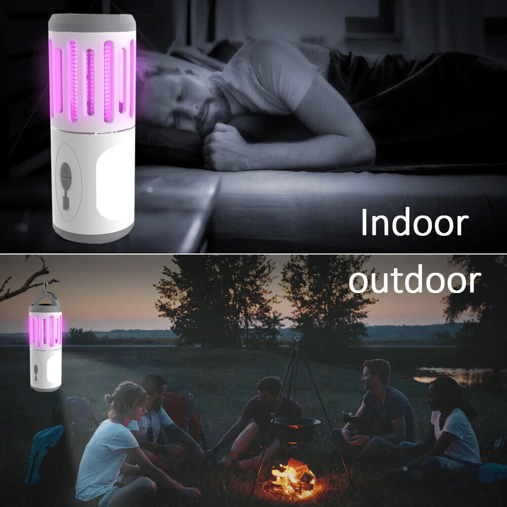 Zanzariera Elettrica Lampada Torcia LED Campeggio Anti Zanzar Batteria Litio USB
