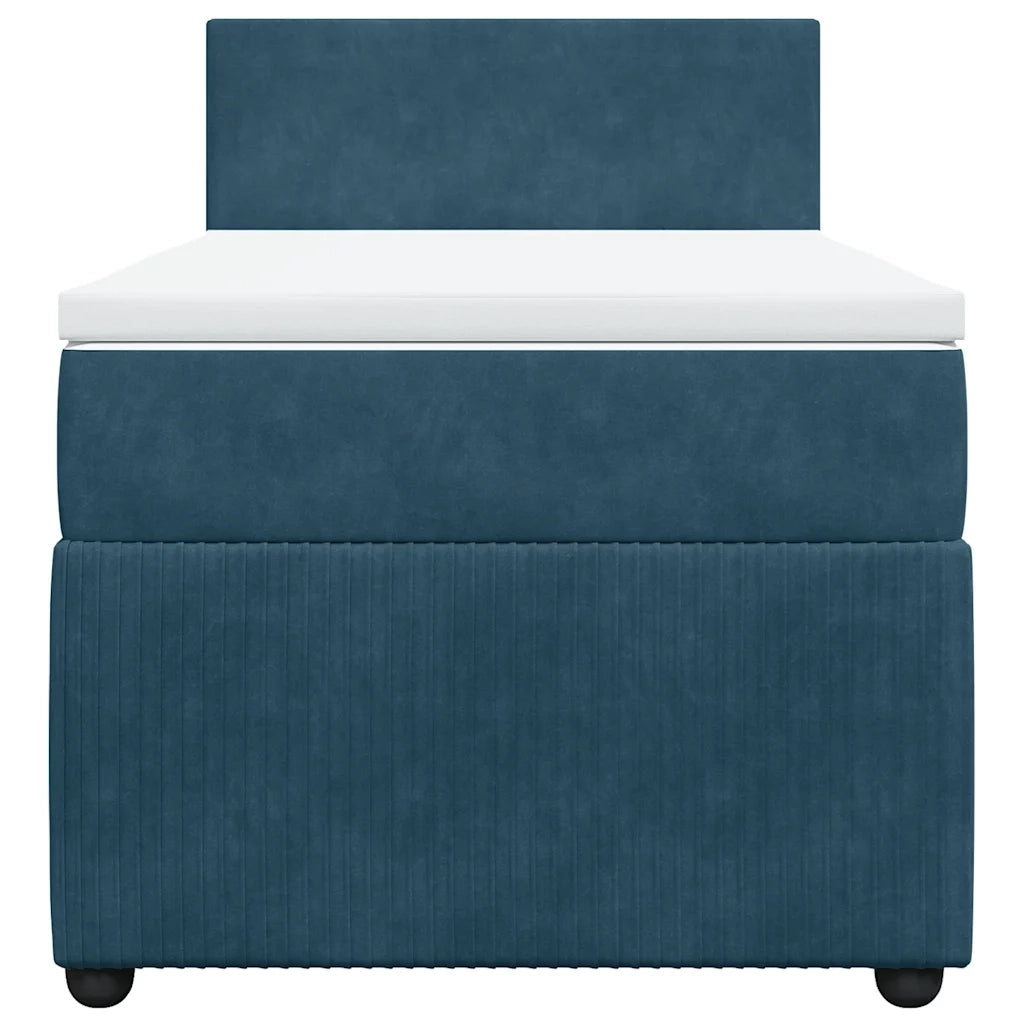 Giroletto a Molle con Materasso Blu 100x200 cm in Velluto