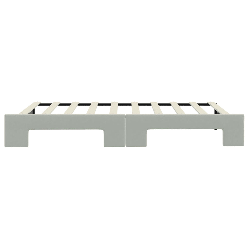 Divano Letto con Letto Estraibile Grigio Chiaro 90x190 Velluto 3196704