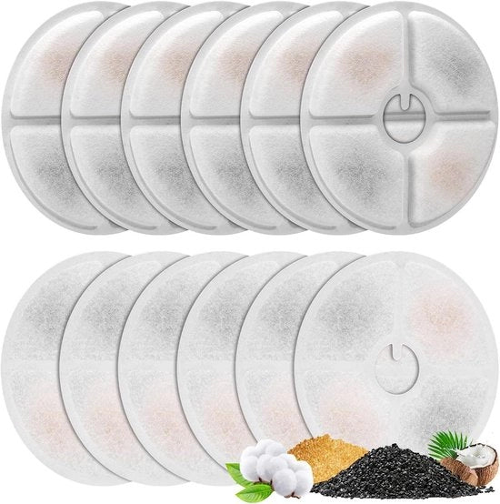Filtro di riserva per gatti per fontana da 3 litri - Filtro di ricambio per fontana per gatti (12 Pack)