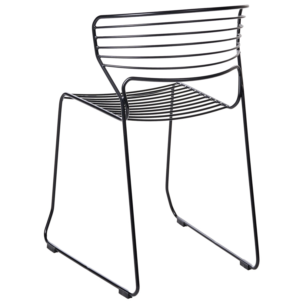 Set di 2 sedie da pranzo imbottite Design moderno Base in metallo nero design moderno