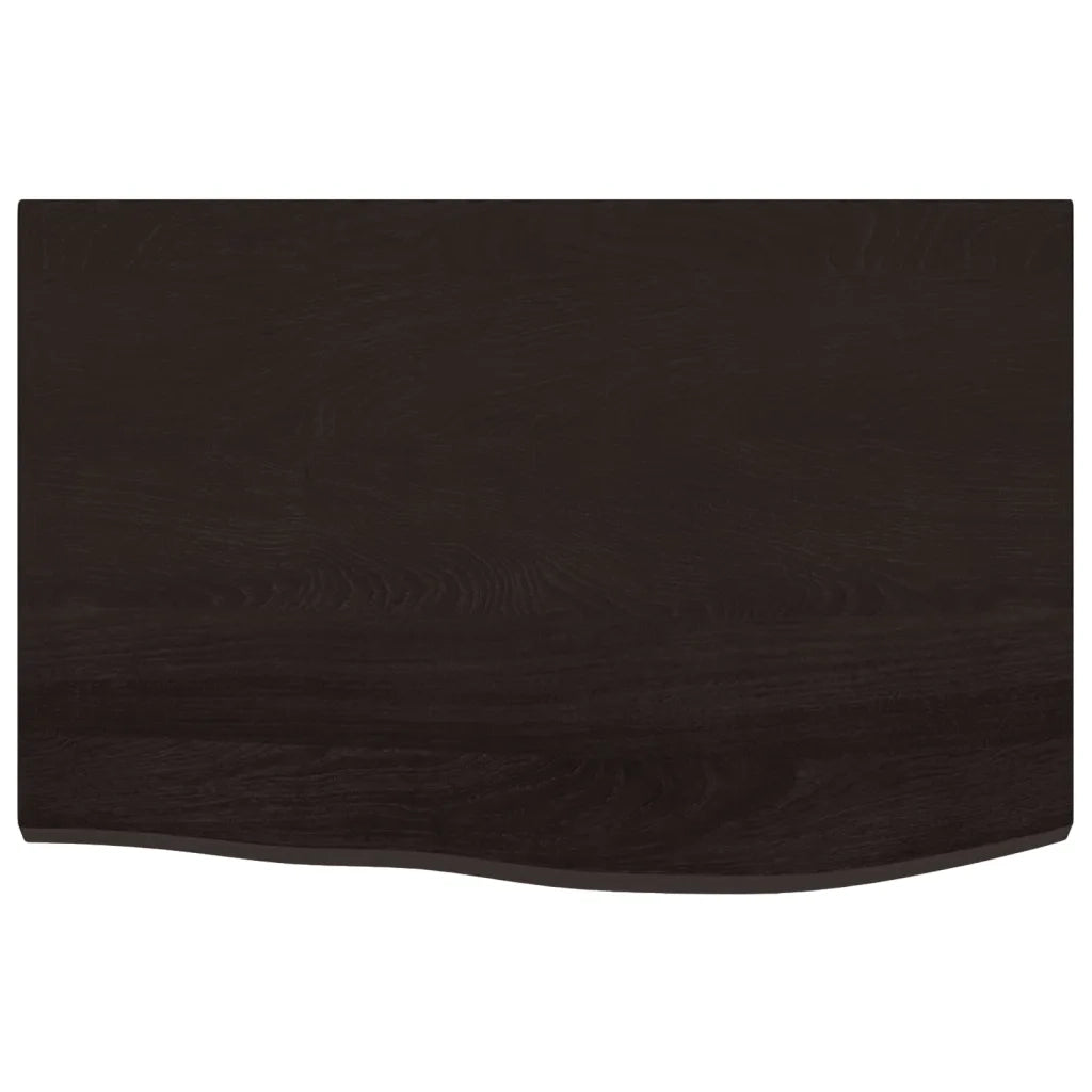 Piano Bagno Marrone Scuro 60x40x(2-4)cm Legno Massello Trattato 3156201