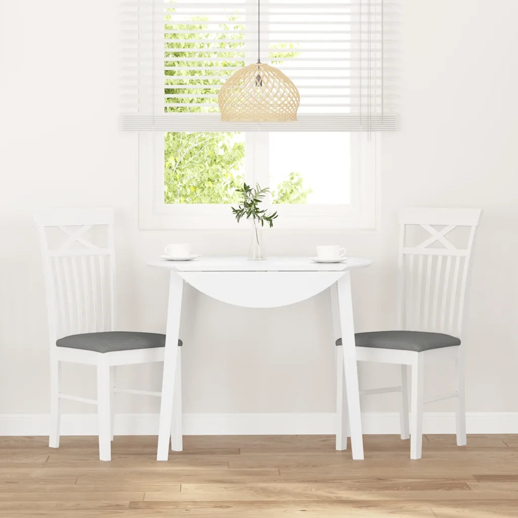 vidaXL Sedie da Pranzo con Cuscini 2 pz Bianco Legno Massello di Hevea