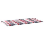 Cuscino Panca da Giardino a Quadri Rossi 100x50x3 cm in Tessuto