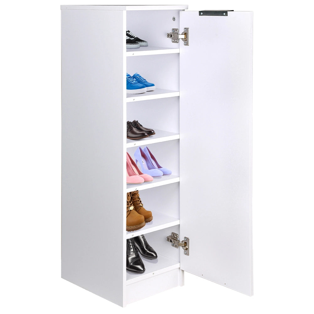 Mobile Scarpiera 6 Ripiani in Legno MDF 30x35 H 100 cm Multiuso Bianco Moderno