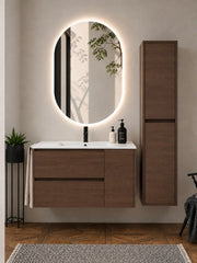 Mobile bagno con lavabo ORIGENBATH ITACA senza specchio 80x45 cm frassino tea con colonna