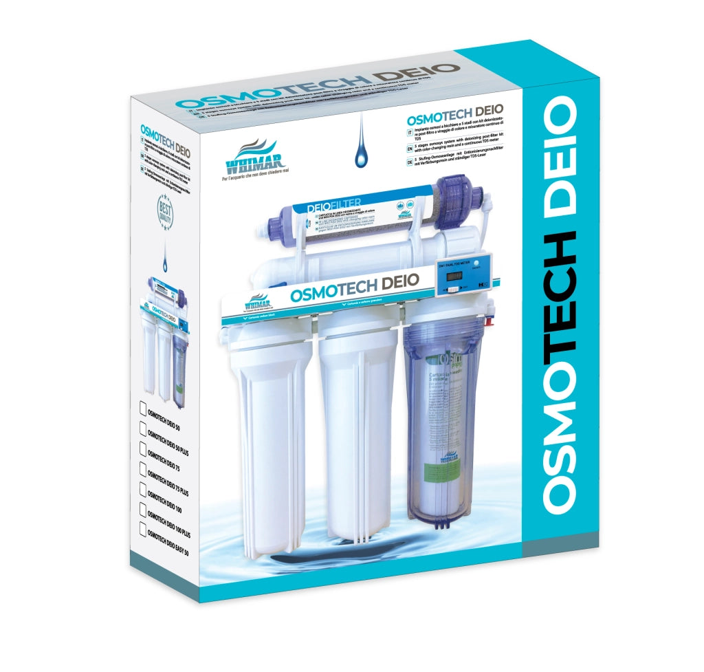 Whimar OsmoTech Deio 100GPD 380 L/g - Impianto 5 stadi con membrana Vontron, flush-valve, post-filtro deionizzante e TDS
