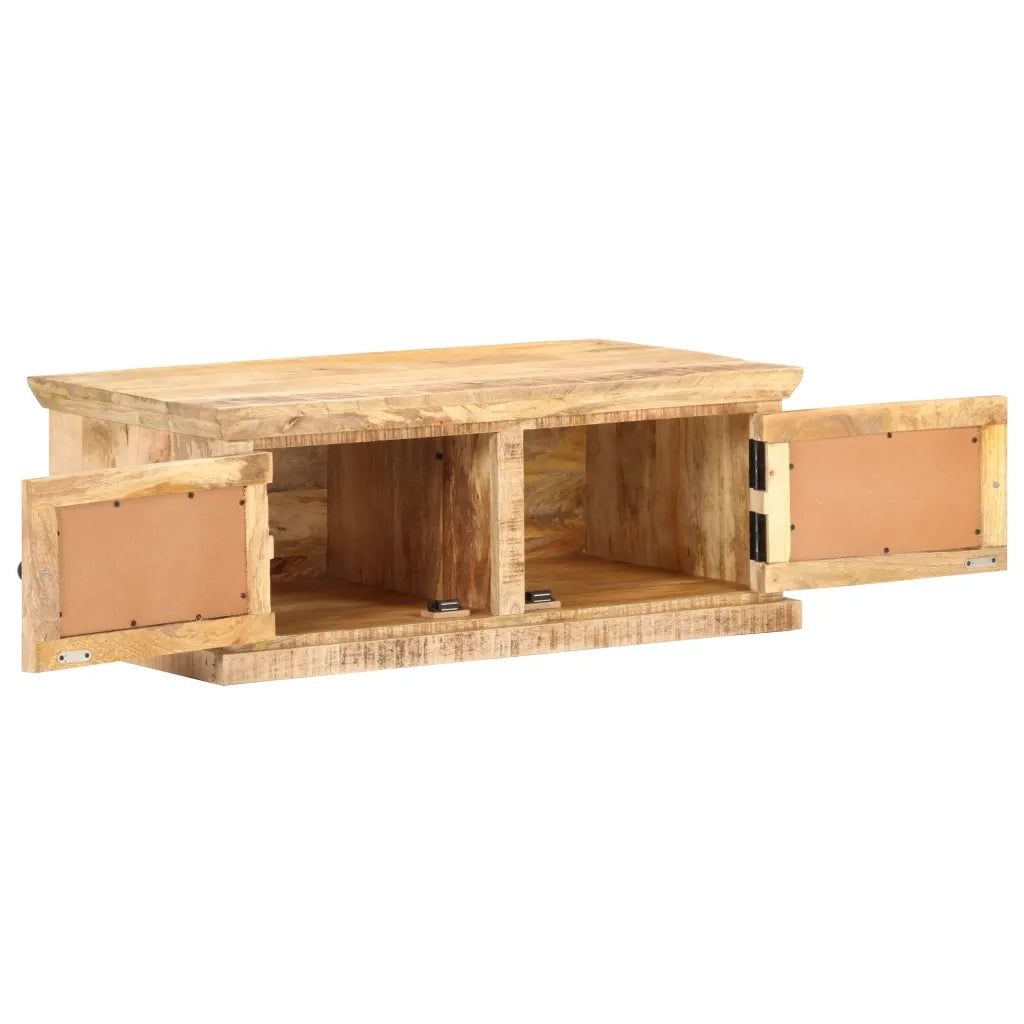 Tavolino da Salotto 90x50x35 cm Legno Massello di Mango e Canna 289089
