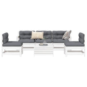 Set Divani da Giardino 6 pz Bianco in Legno Massello di Pino 3250729
