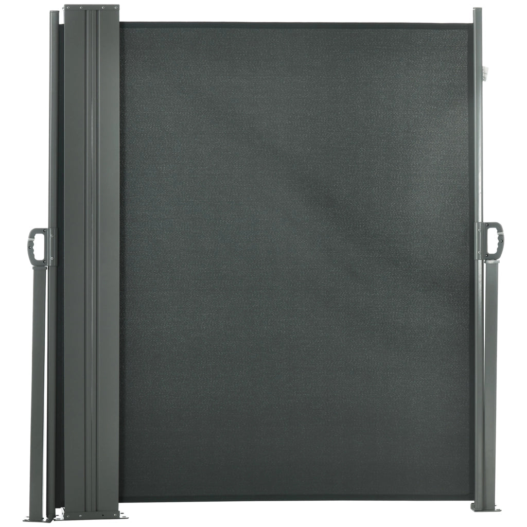 Divisore da Giardino in Poliestere e Metallo Regolabile ¨C zephmum ¨C Grigio 600x180 cm