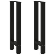 Pieds de table console Noir 2 pièces 28 x (72-73) cm Acier