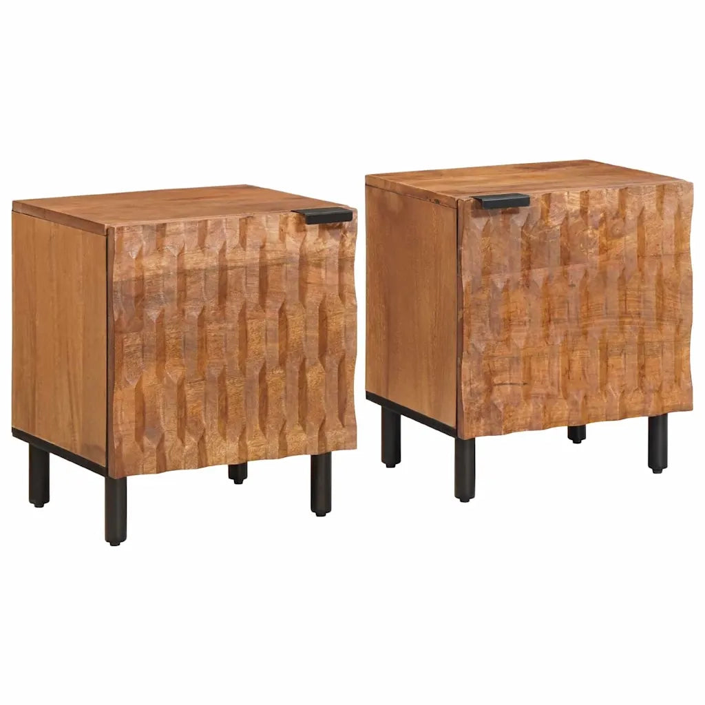 Set di 2 Comodini | Armadio da Notte | Mobiletto da notte Marrone 40 x 33 x 46 cm