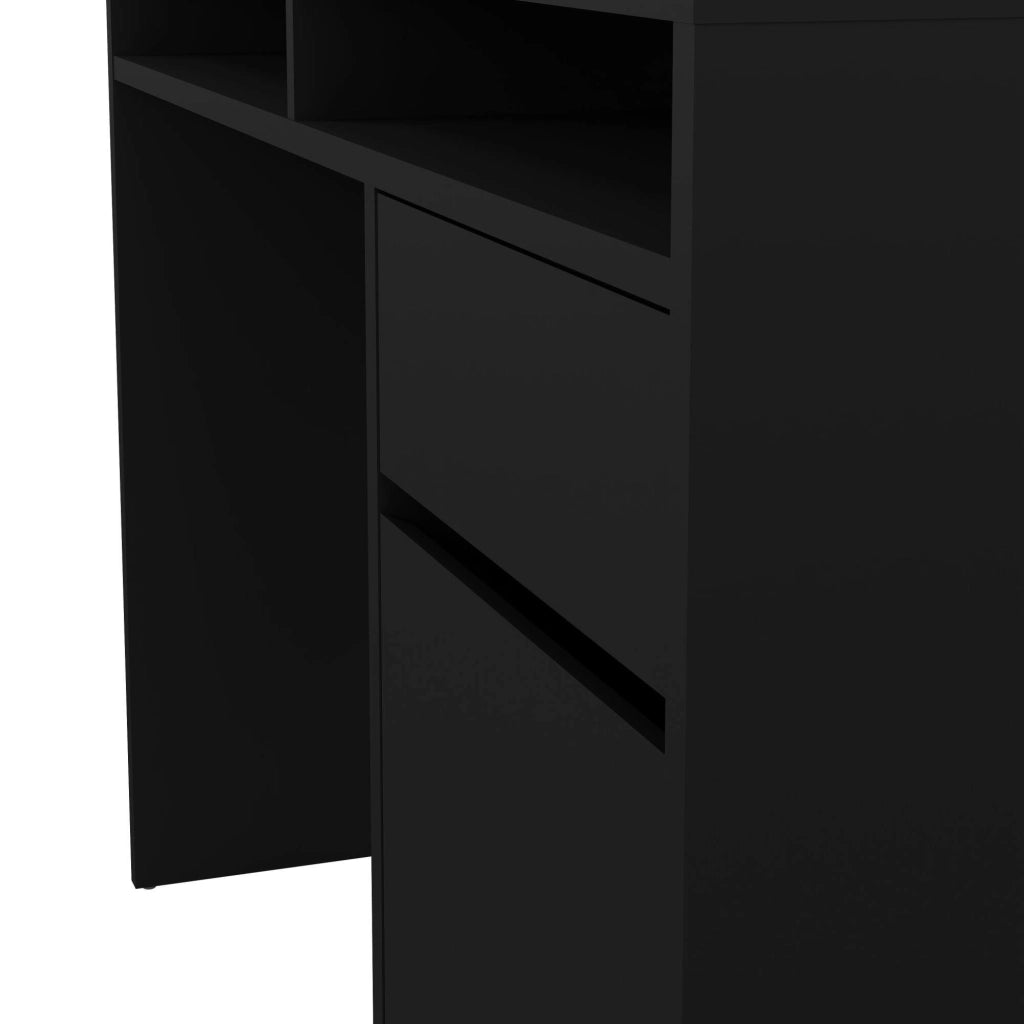 Scrivania Abbadu, Scrittoio multiuso, Tavolo per ufficio porta PC, Piano di lavoro, 110x48 h77 cm, Nero