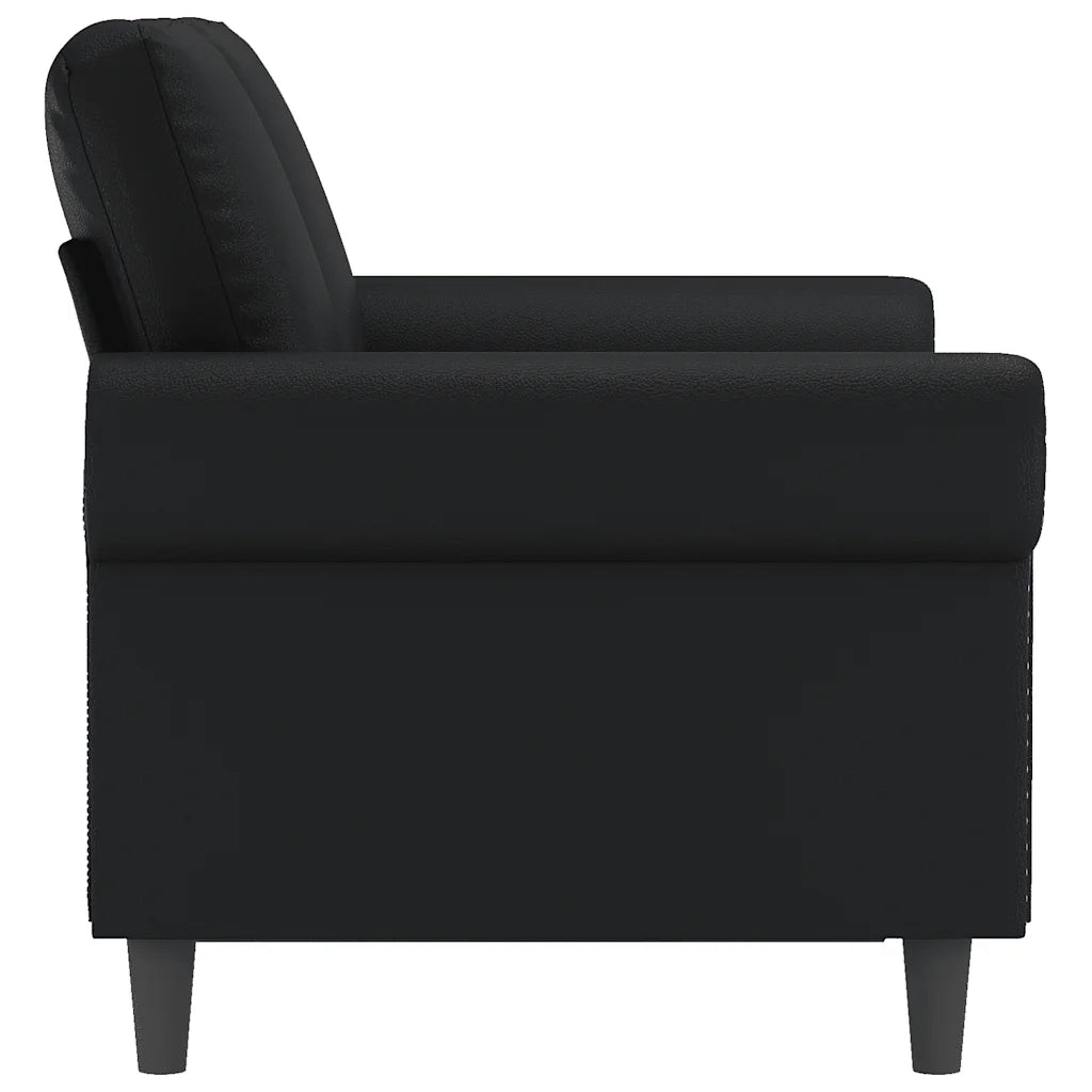 Divano | Divano da soggiorno | Sofa a 2 Posti Nero 120 cm in Similpelle