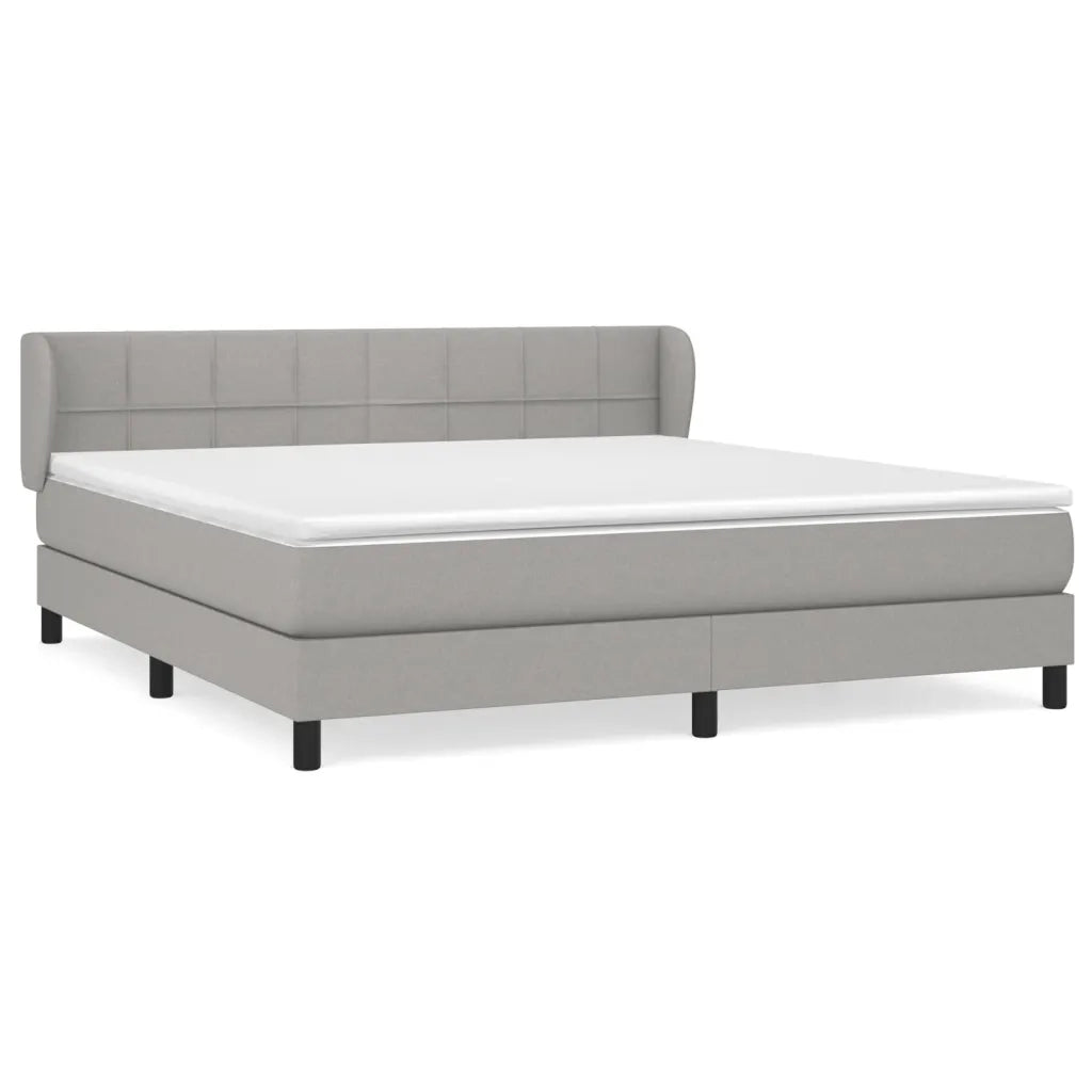 Giroletto a Molle con Materasso Grigio Chiaro160x200 cm Tessuto 3126253