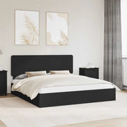 Letto con Contenitore Nero 200 x 200 cm Legno multistrato