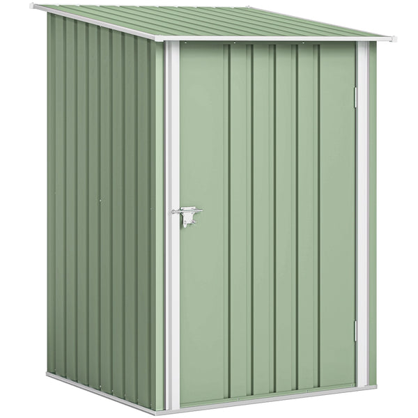 Casetta da Giardino Porta Attrezzi 100x104x160 cm con Porta in Acciaio Galvanizzato Verde Chiaro
