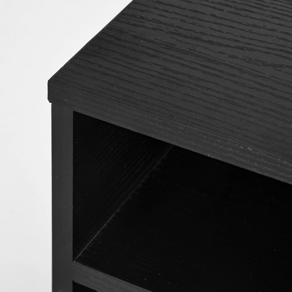 Mobile Porta Stampante con 3 Ripiani a 2 Livelli 47x40x22,5 cm in Truciolato Nero