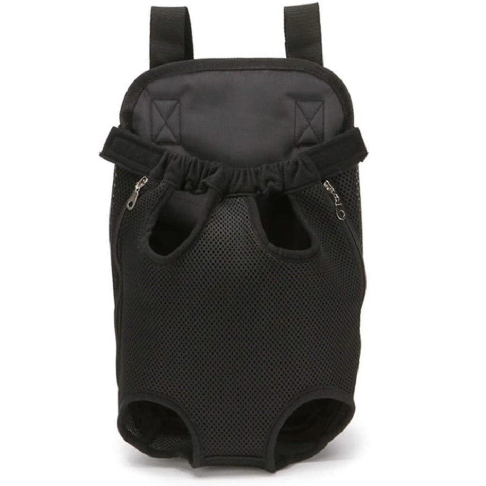 Trade Shop - Zaino Per Animali Domestici Traspirante Cani Regolabile Portatile Rete Tg.m Nero -
