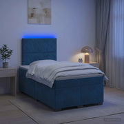 Letto box spring con materasso Blu 120 x 190 cm Velluto 3455076