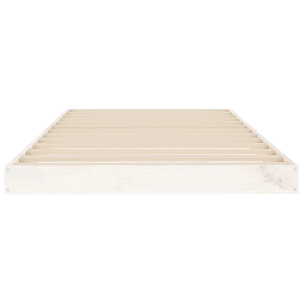Letto singolo | Letto per adulti | Giroletto Bianco 90x190 cm Single in Legno Massello di Pino