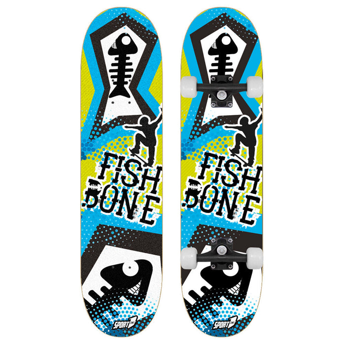 Skateboard con Tavola 80 cm in Legno Concava Double Drago Fish Grab
