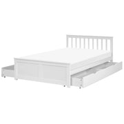Letto con rete bianca in MDF di pino, con 4 cassetti, testiera minimalista, 120 x 200 cm