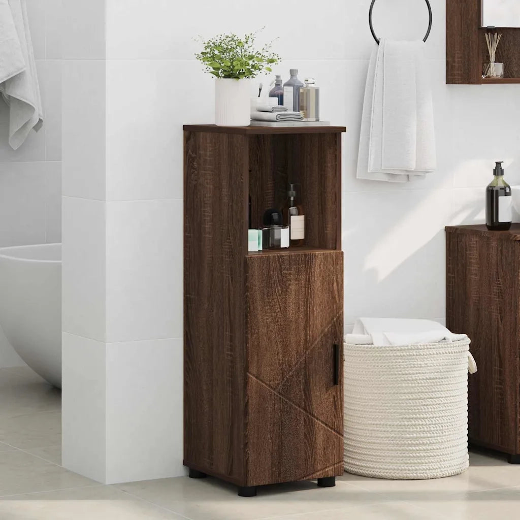 Mobile da Bagno con porta Rovere Marrone 30 x 35 x 95 cm