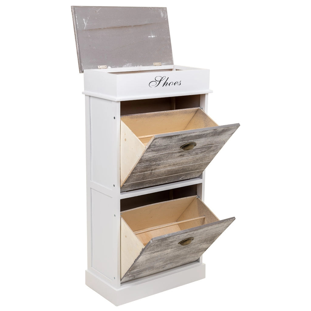 Scarpiera in legno bianco 50x28x98h