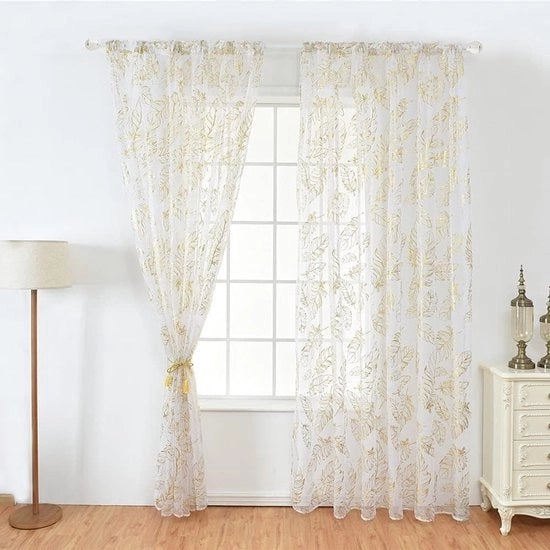 Gordino Tulle Trasparente - Disegno a Rete - Decorazione per Salotto - Materiale Leggero e Duraturo - 100 x 200 cm - Oro