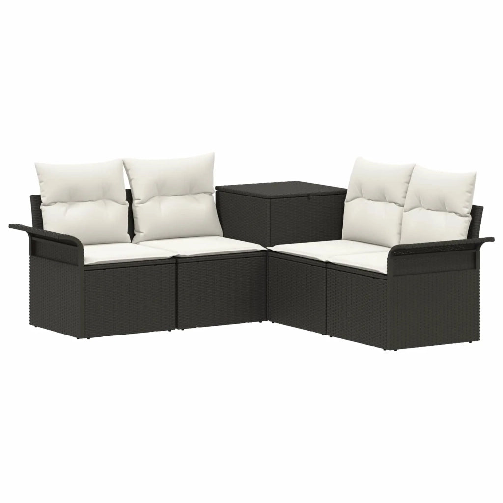 Set di divani 5 pz Nero e Bianco Crema 3447729